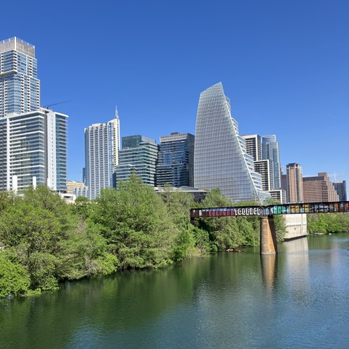 Austin skyline along the river